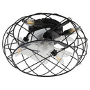 Cottonfy UK Black Cage Ceiling Fan Light