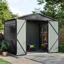 Breeins 8x5.7FT Metal Apex Roof Garden Storage Shed