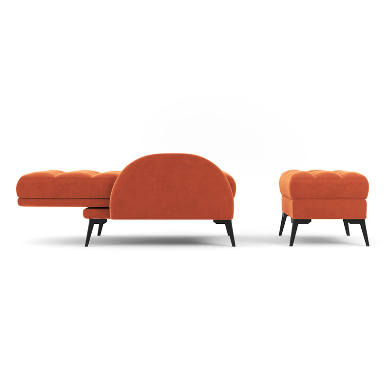 Livingandhome Leisure Recliner Chair with Footstool and Metal Legs