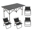Breeins 95cm/120cm Portable Folding Camping Table with 4 or 6 Chairs