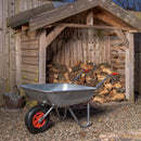 Samuel ALEXANDER 65 Litre 60kg Capacity Galvanised Metal Garden Cart Wheelbarrow - Heavy Duty Garden Wheelbarrows with Pneumatic Tyre