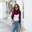 Elegant Cross Front Shawl Wrap Wine Red