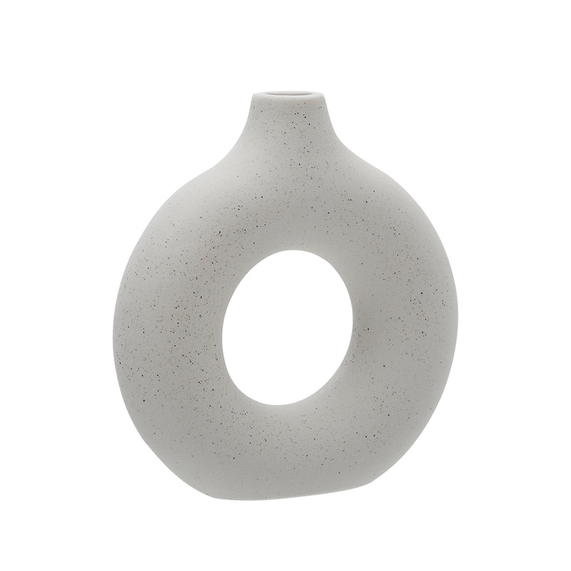Lifeideas Nordic Style Ceramic Round Vase in White