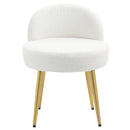 Livingandhome Teddy Fleece Dressing Table Stool with Iron Legs