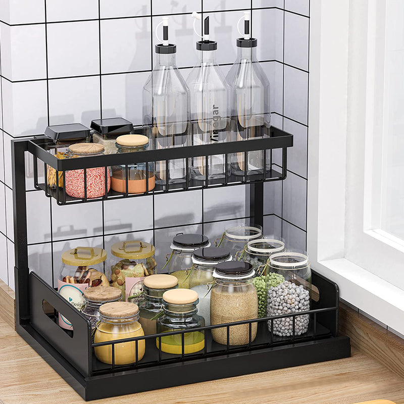 Lifeideas Black Carbon Steel Cabinet Rack