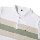 Casual Quarter Zip Turn Down Collar Short Sleeve Polo Shirts
