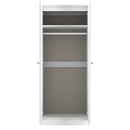 Lisbon Ready Assembled Wardrobe With 2 Doors And Mirror - White Gloss & White