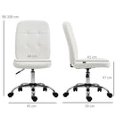 Vinsetto Curved Back Home Office Chair With Adjustable Height - White/Pink