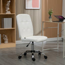 Vinsetto Curved Back Home Office Chair With Adjustable Height - White/Pink