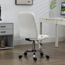 Vinsetto Curved Back Home Office Chair With Adjustable Height - White/Pink