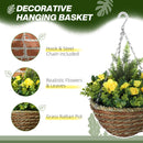 Outsunny 2 PCs Artificial Lisianthus Flower Hanging Planter Basket