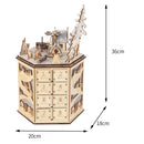 Lifeideas LED Rotating Countdown Calendar Wooden Music Box for Christmas