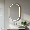 Livingandhome Anti-Fog Oval Wall Mounted LED Mirror