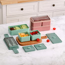 Lifeideas Dual-Layer Plastic Bento Lunch Box with Cutlery