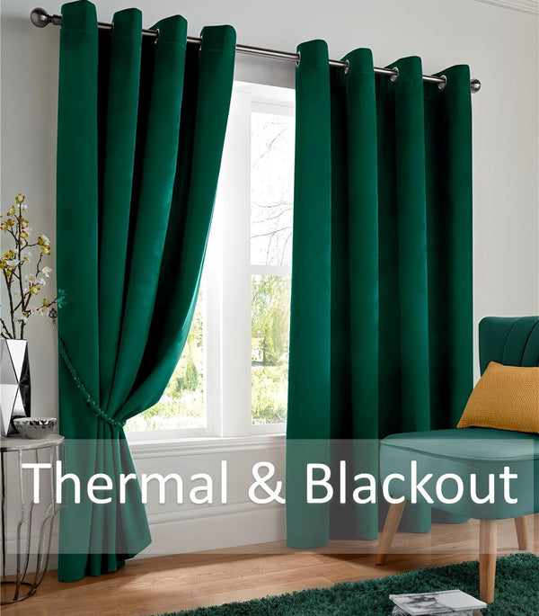 Plain Velvet Ring Top Blackout Curtains