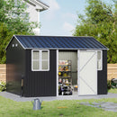 12x10FT Metal Apex Roof Garden Storage Shed