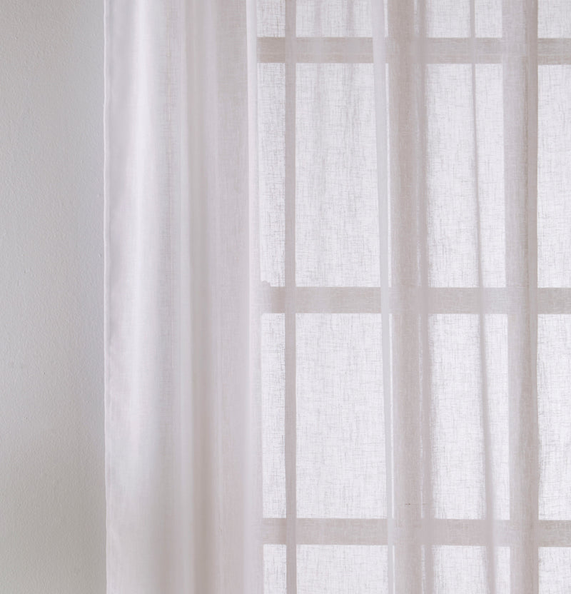 Eden White 100% Recycled Plain Voile Panel - Pair