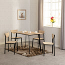 RILEY LARGE DINING SET - BLACK/LIGHT OAK EFFECT VENEER
