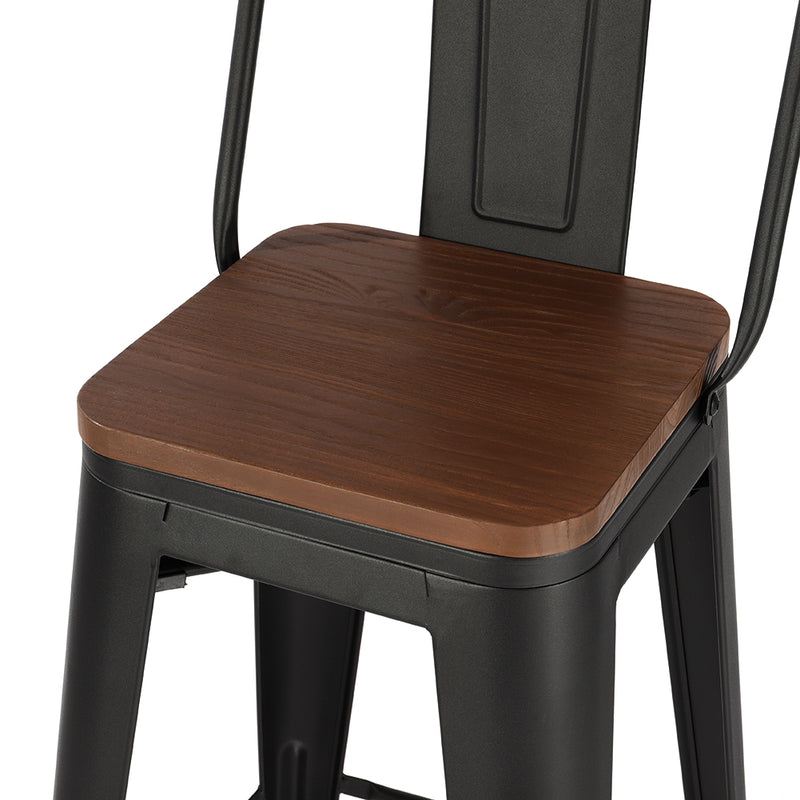 Livingandhome 4 PCS Vintage Metal Bar Stools