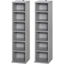 HOMCOM Set of 2 CD Media Display Shelf Unit Tower - Grey