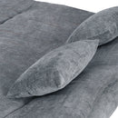 Livingandhome Linen Fabric 2-Seat Convertible Sofa Bed with Pillows