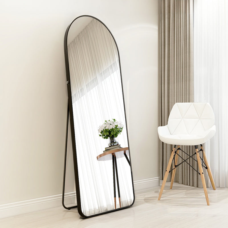 Livingandhome Modern Arched Metal Floor Mirror