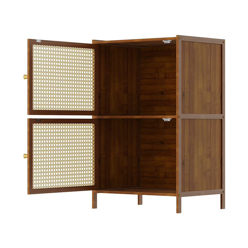 Livingandhome Minimalist Bamboo Storage Bookcase