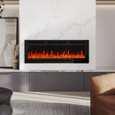 Recessed/Wall Mounted Electric Fireplace Adjustable Flame with Remote