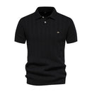 Fashionable Short Sleeve Polo T-Shirt - Black