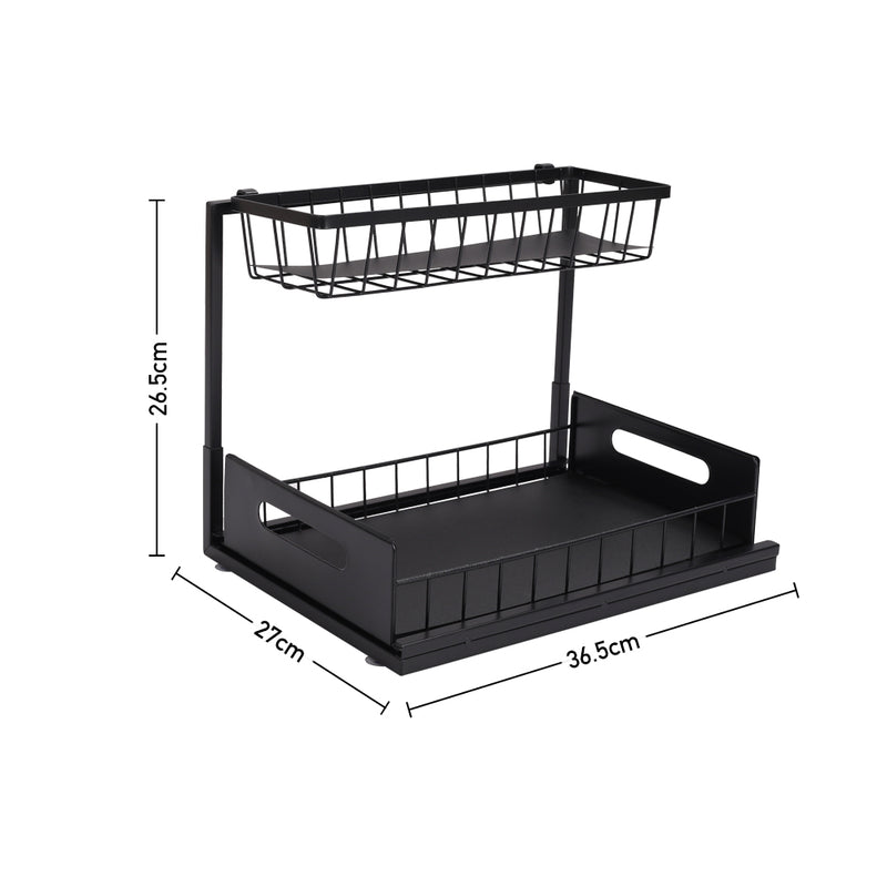 Lifeideas Black Carbon Steel Cabinet Rack