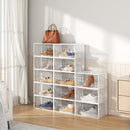 Lifeideas 12 Pack White Stackable Foldable Plastic Shoe Boxes