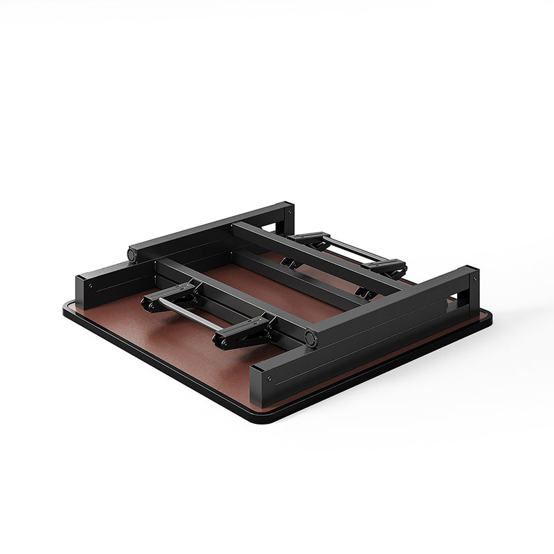 Livingandhome Square 60cm Folding Coffee Table with Marble Effect Top