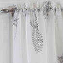 Bracken Grey Leaf Print Linen-Look Voile Panel - Pair