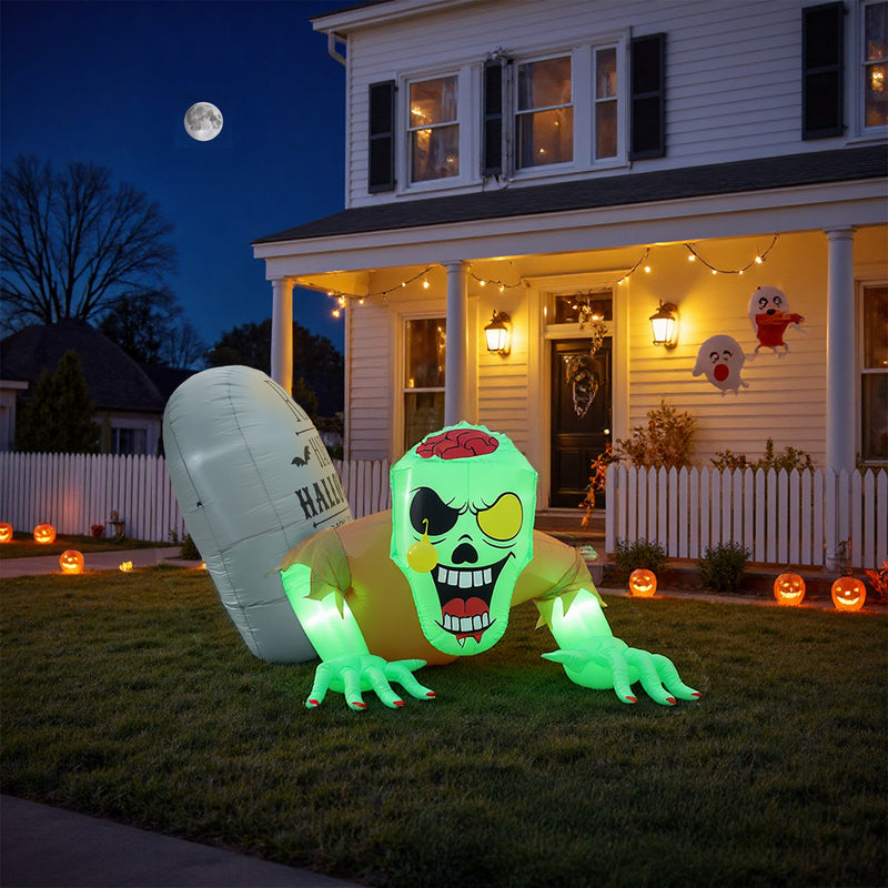 Zombie Tombstone Halloween Inflatable with Lights