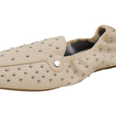 Pair Of Fashion Studded Slip-on Loafers - Beige