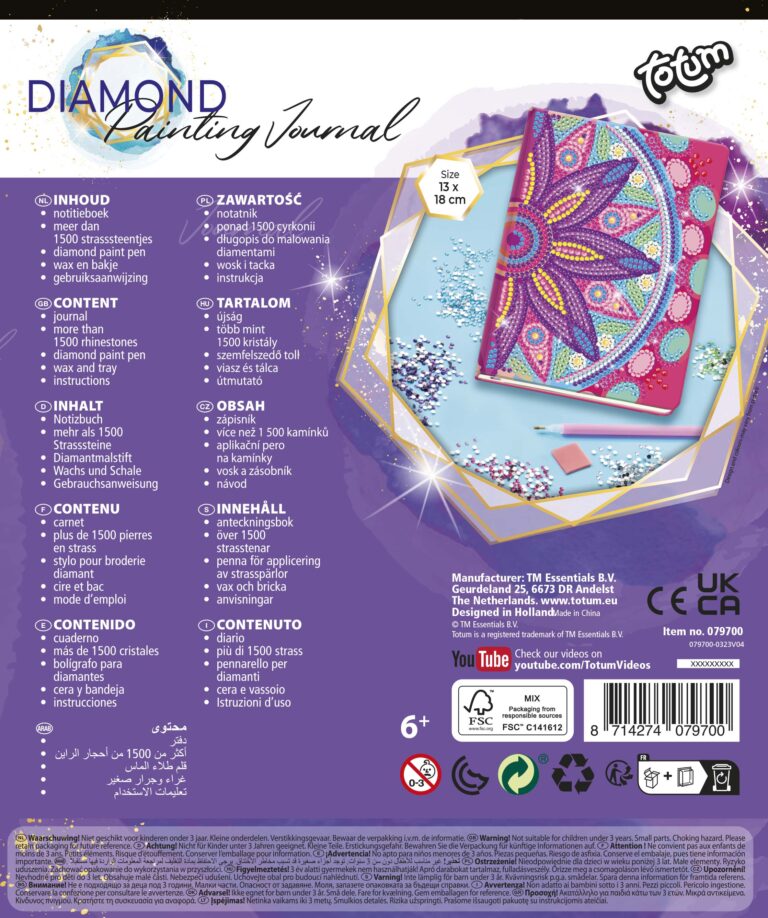 Totum Diamond Paint Notebook Flower Madala Pink