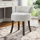 Livingandhome Velvet Soft Seat Low Back Vanity Stool Dressing Table Chair