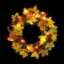 Livingandhome Artificial Maple Leaf Wreath Outdoor Decoration for Christmas