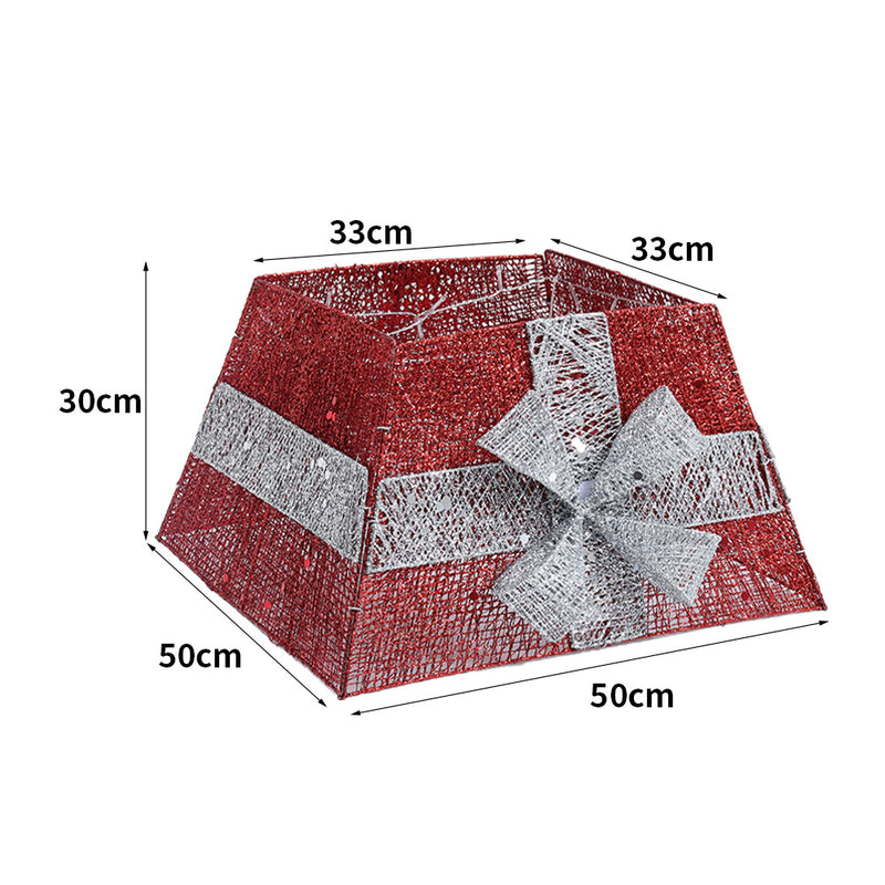 Lifeideas Square Christmas Tree Collar with Bow Tie Decoration