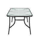 Livingandhome Tempered Glass Outdoor Coffee Table With Parasol Hole