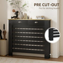 HOMCOM Radiator Cover With Drawer, Horizontal Slat Black