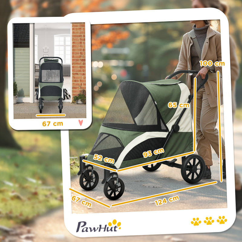 PawHut Easy Folding Pet Stroller for Large Dogs