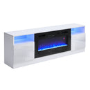 Recessed Electric Fireplace TV Stand with Closed Storage