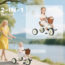 AIYAPLAY Toddler Trike with Adjustable Parent Handle Basket for Kids