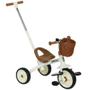AIYAPLAY Toddler Trike with Adjustable Parent Handle Basket for Kids