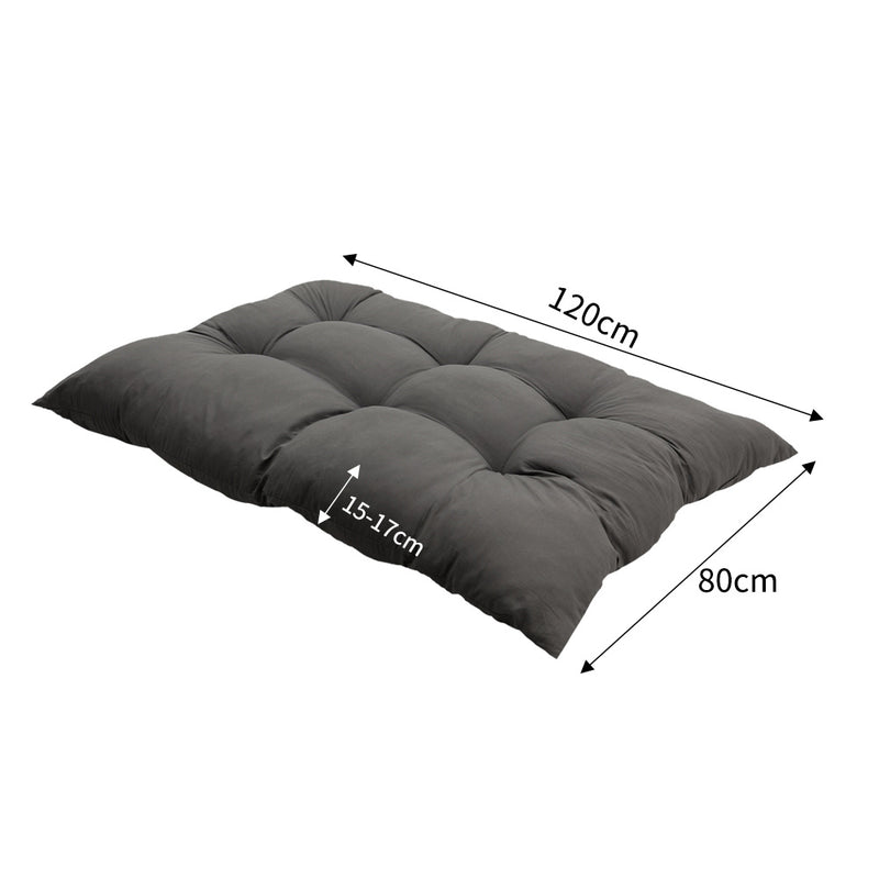Breeins Rectangular Grey Bench Pad with Tufts