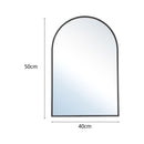 Livingandhome Arched Wall Mirror in Black Aluminum Alloy Frame