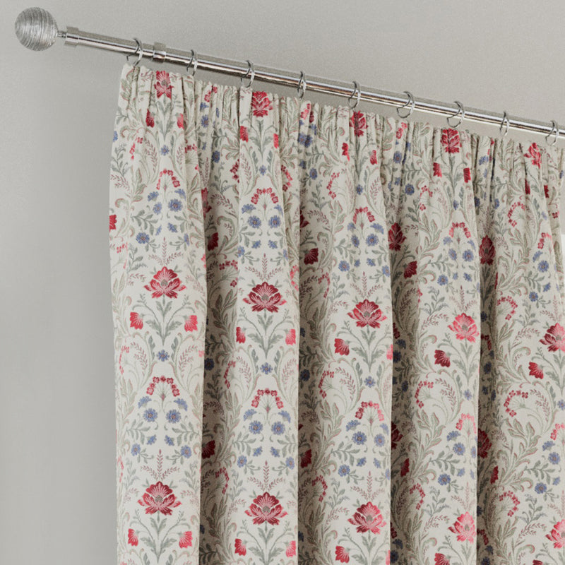Enhanced Living Red Floral, 100% Blackout, Thermal Curtains with Tape Top Header - Pair