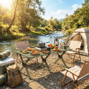 Outsunny 4ft Folding Camping Table, Picnic Table with Roll Up Top, Green
