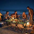 Outsunny 4ft Folding Camping Table, Picnic Table with Roll Up Top, Green